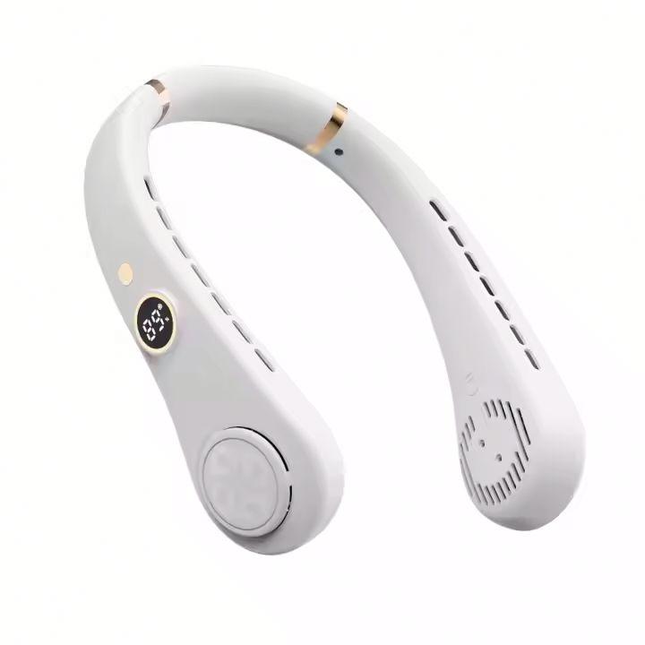 Hanging Neck Fan Digital Display Power Ventilador Bladeless Neckband Fan Portable Mini Air Cooler USB Rechargeable Electric Fans