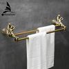 Romantic Bathroom Double Towel Bars Gold/Silver Towel Hanging Rod/Rail Towel Rack Holder Storage Wall Mounted Brass MB-0818B