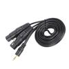 3.5mm Connector to Dual XLR Female Microphone Cable Connect Condenser Microphone Audio Line3.5XLR 1.5m