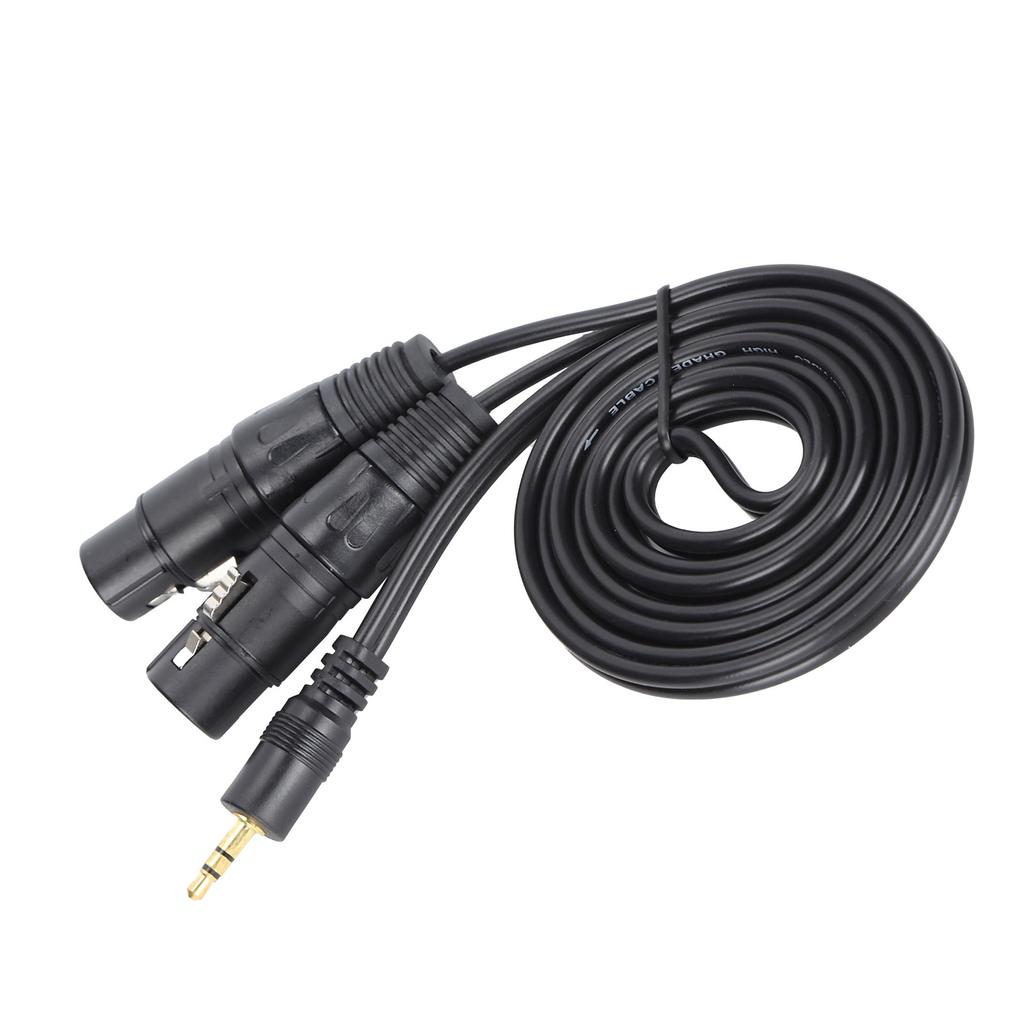 3.5mm Connector to Dual XLR Female Microphone Cable Connect Condenser Microphone Audio Line3.5XLR 1.5m