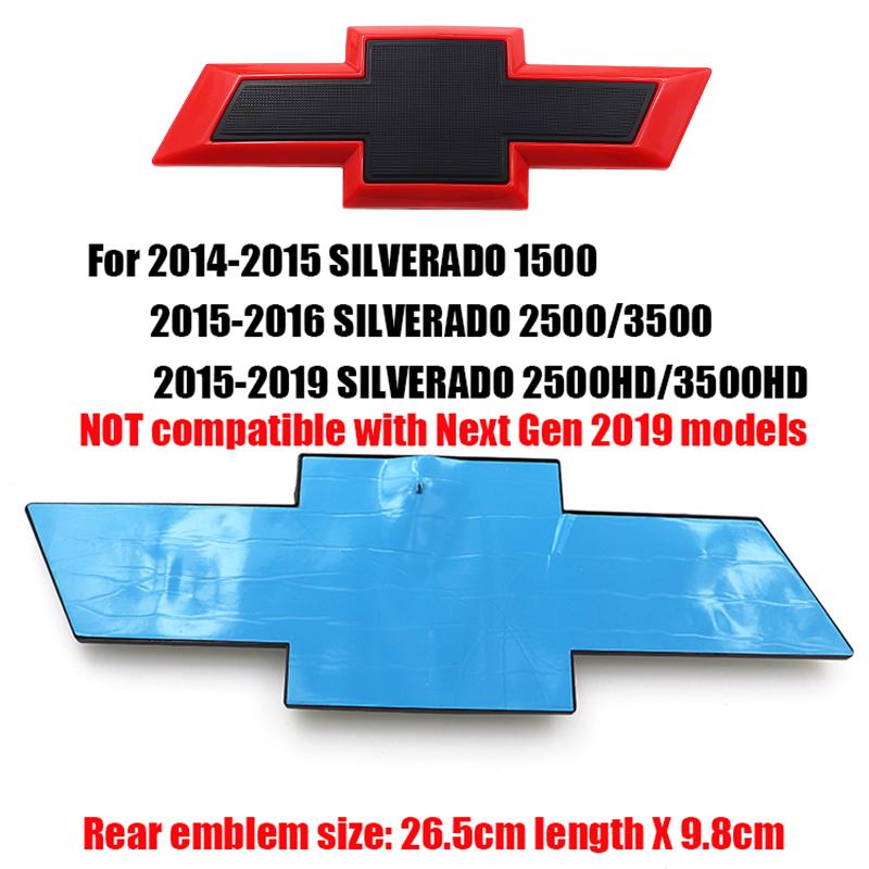 1pcs 3D ABS Car Rear logo Rear Bumper tail door trunk car rear Emblem sticker styling Accessories For Chevrolet SILVERADO RP1