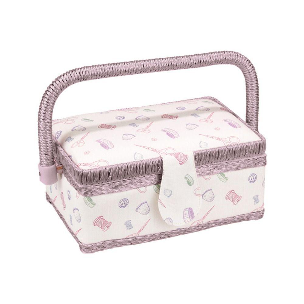 Print Design Sewing Basket Mending Storage Sewing Kit Tools Sewing Organizer Box Household Storage