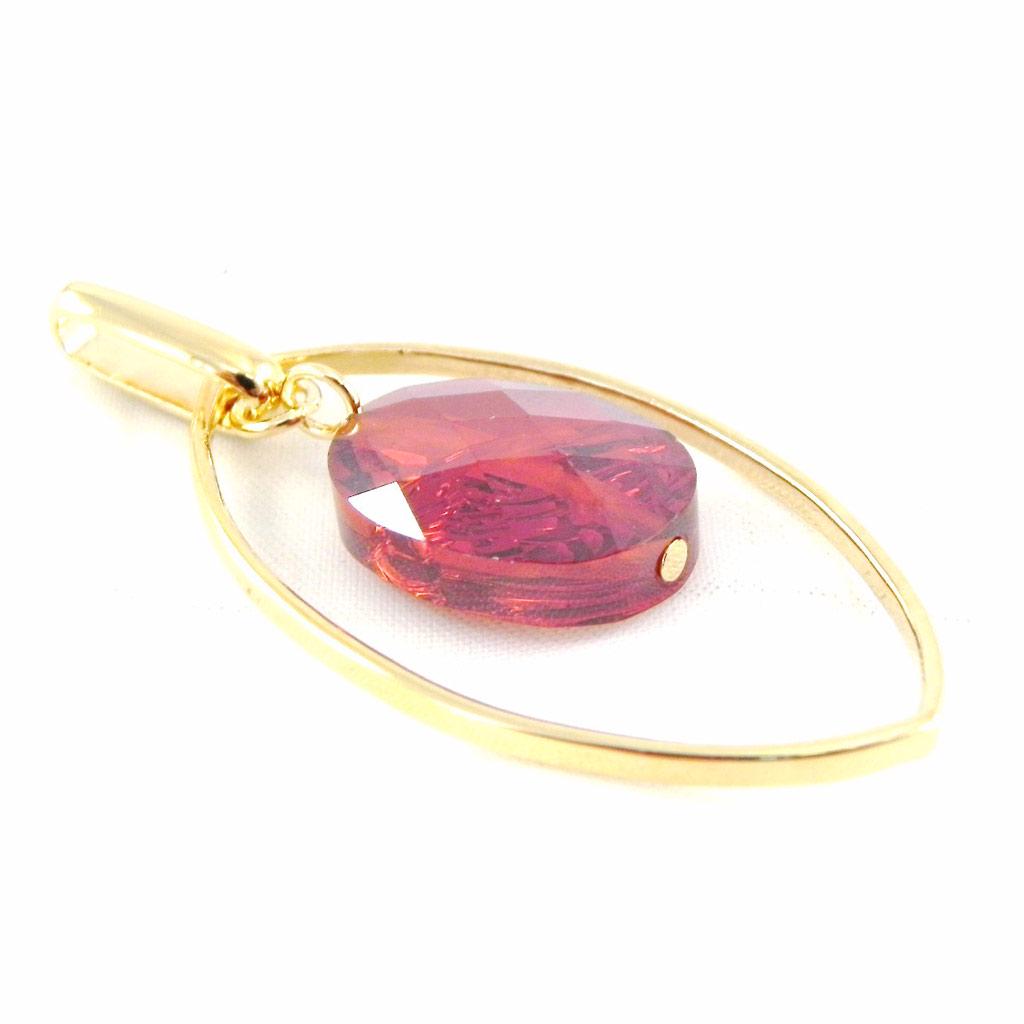 Les Trésors De Lily [H2614] - Gold Plated &#x27;Linda&#x27; Golden Garnet Pendant - 35x18 Mm
