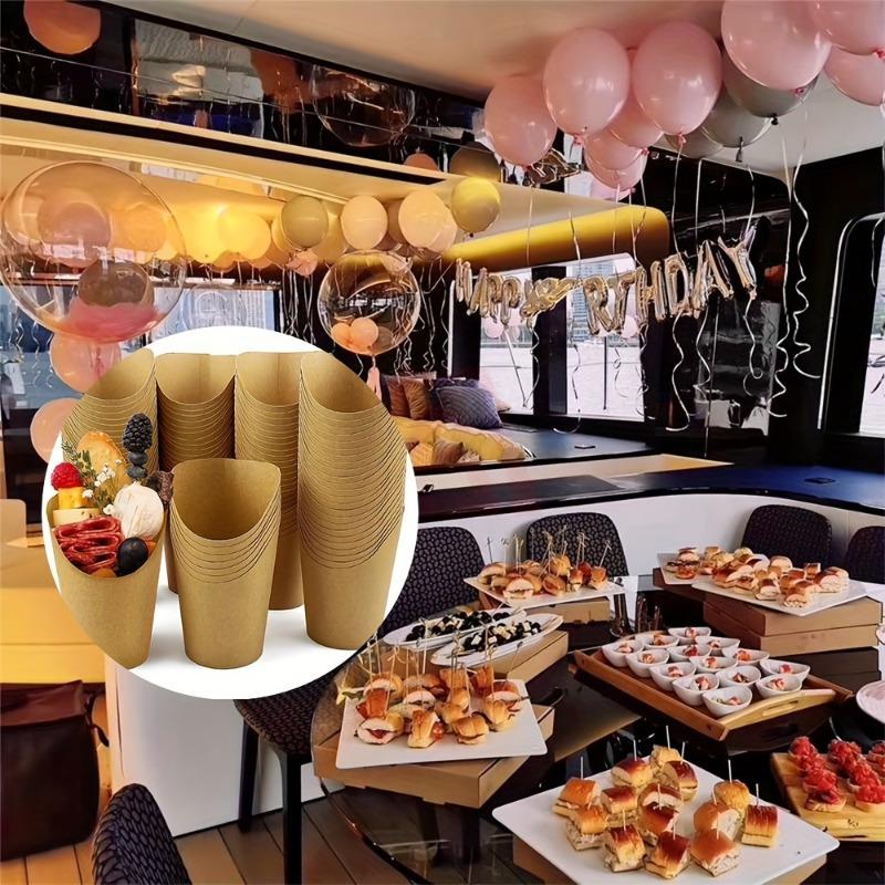 50pcs Multi-Use Disposable Paper Cups Eco-Friendly, Sturdy Design for Snacks, Desserts Parties Ideal for French Fries, Cupcakes