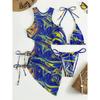 Сексуальное платье с цветным бретелем, бикини, женские купальники, женский купальник, комплект из трех частей, купальный костюм для плавания