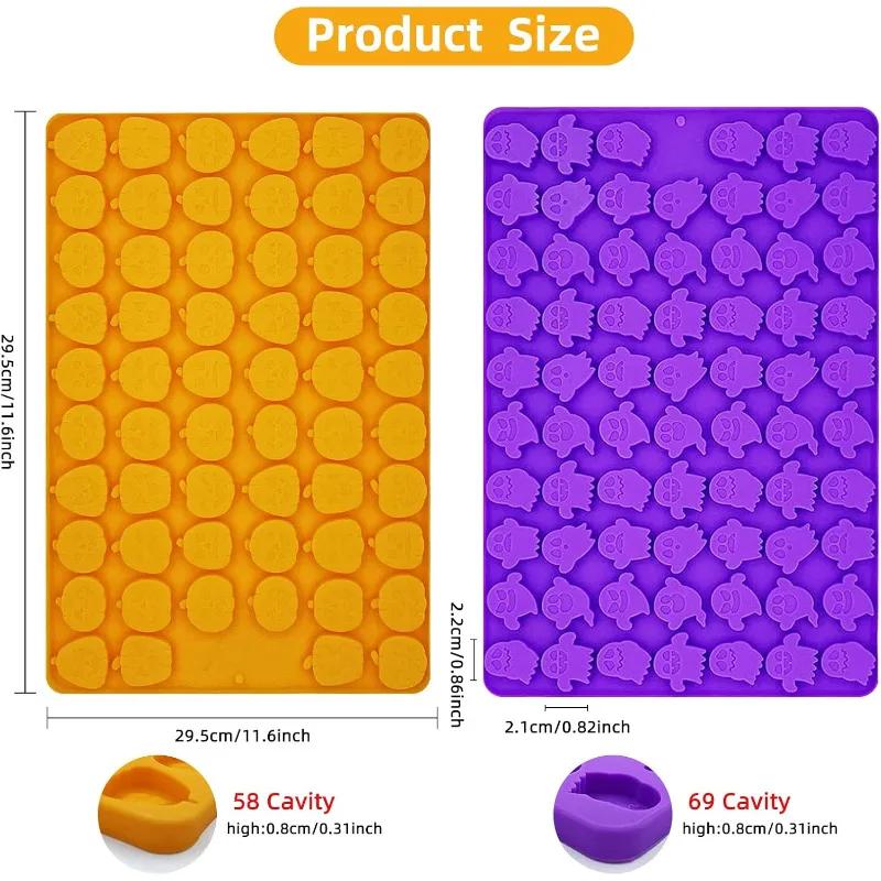 Силиконовые формы для Хэллоуина, мини-форма в виде тыквы и привидения для жевательных конфет, шоколада, печенья, лакомств для собак на День благодарения