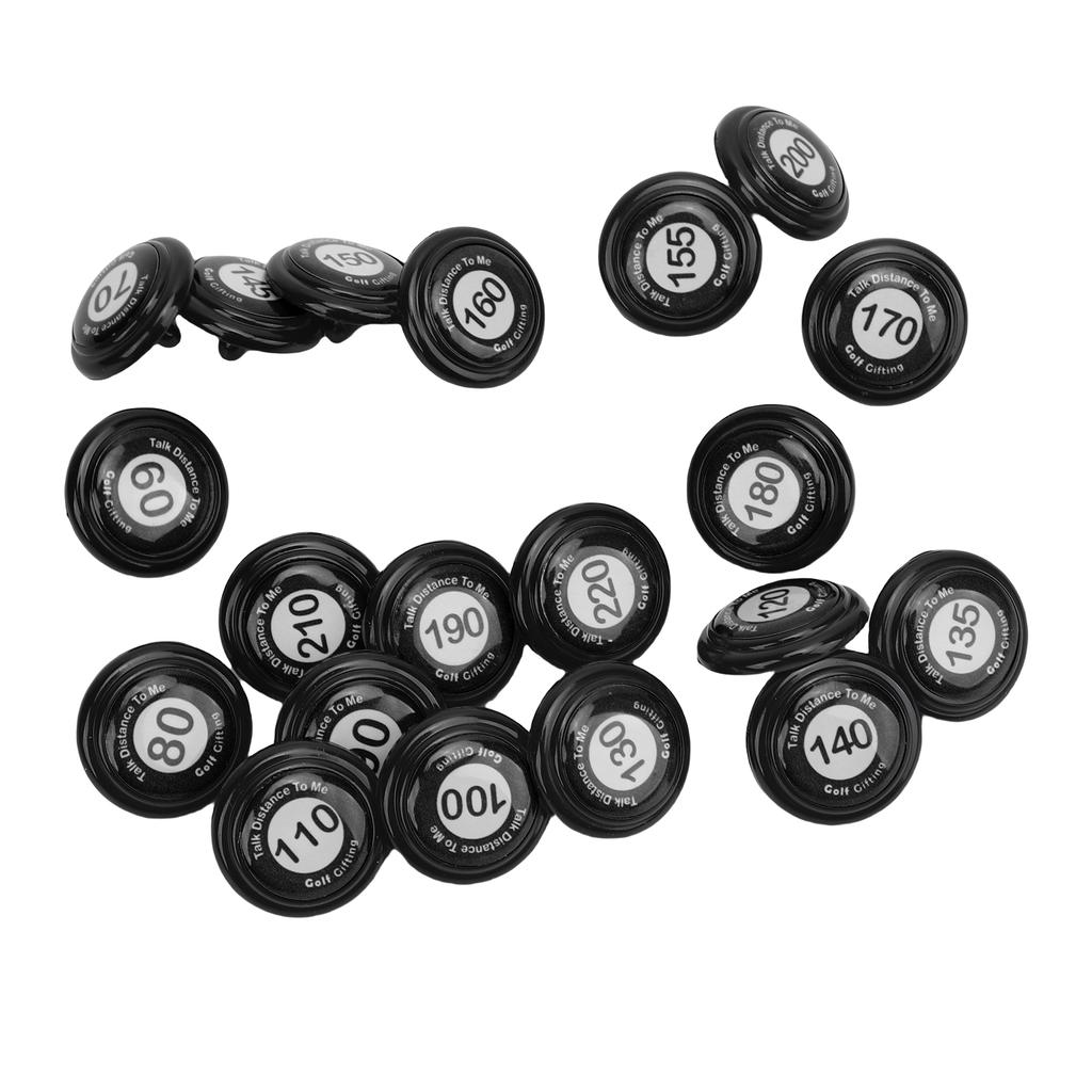20pcs Club Distance Markers Ball Position Markers Club Yardage Sign ABS for Outdoor Sports Black