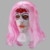 Pink Hair Latex Mask Halloween Cosplay Costume Party Bar Performance