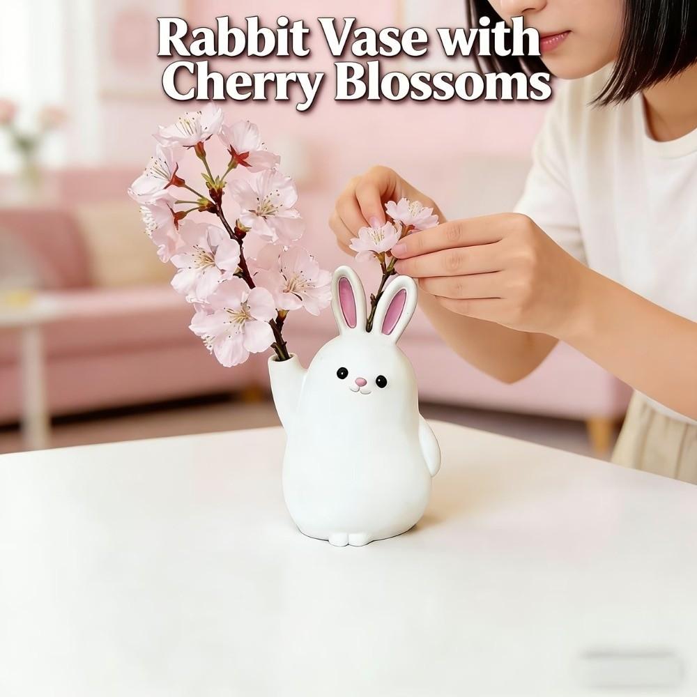 Kawaii Succulent Planter 3D Printed Small Flower Pot Creative Plastic Rabbit Vase Bedroom