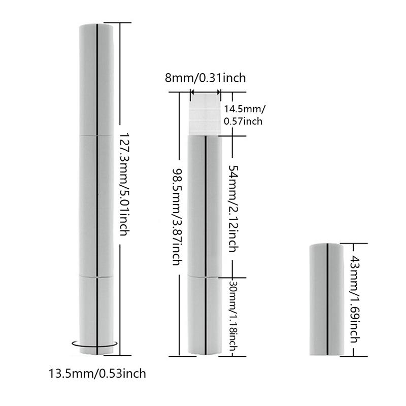 3ml Cuticle Oil Container with Brush and Lip Balm Tube, Empty Twist Pens Nail Nutrient Oil Tube