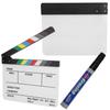 Acrylic Director Scene Clapperboard TV Movie Action Board Film Cut Prop with Pen (Color White)