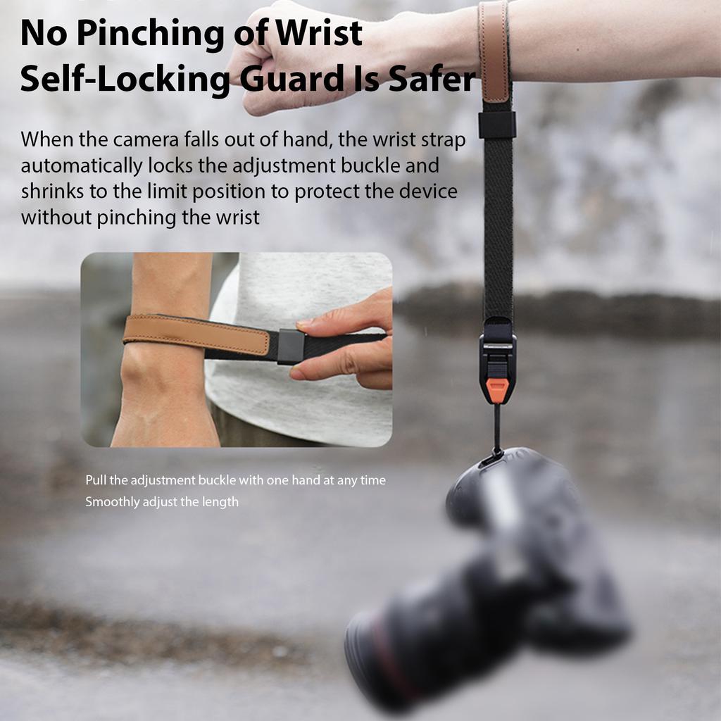 Camera Wrist Strap Adjustable Magnetic Quick Release with Safety Connector for Most Cameras