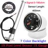 52mm Fuel Level Gauge with 100-550mm Fuel Level Sensor 7 Color Marine Boat Car Point Fuel Tank Level Meter For Oil Tank Level