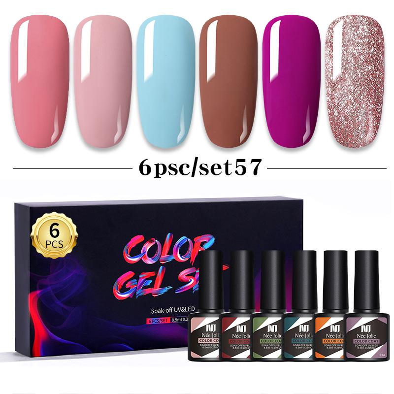 Набор клея для лака для ногтей 8 мл 6 бутылочек в коробке клей для дизайна ногтей Barbie японский цветной клей для ногтей клей для фототерапии