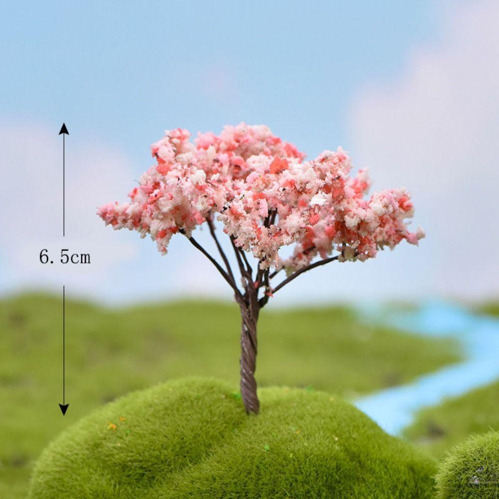 Plastic Simulation Trees Landscape Rural Style Micro Figurines Durable Sakura Miniatures  Yard