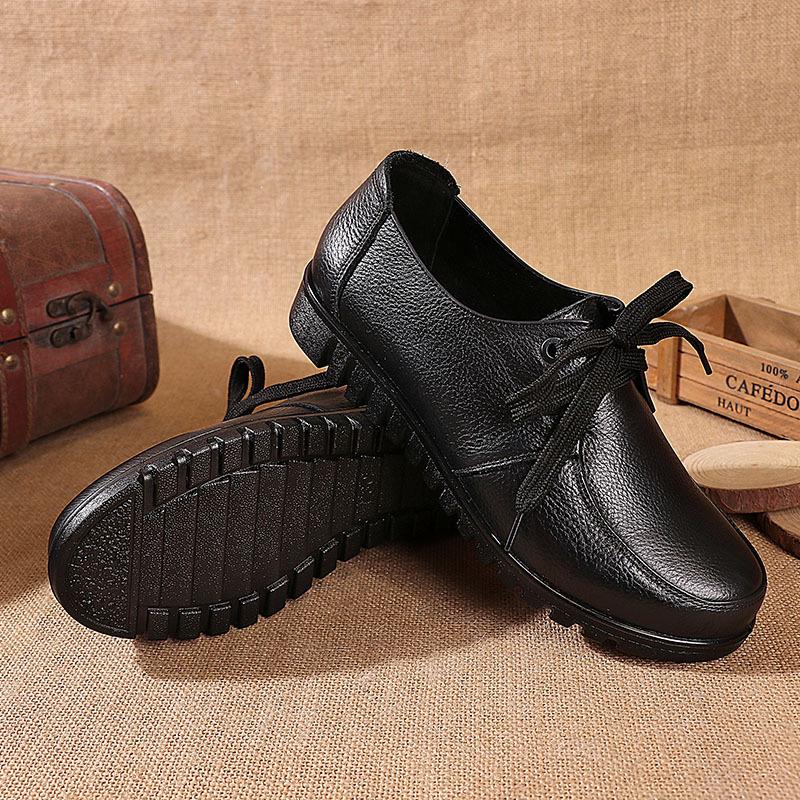 Женская обувь из натуральной кожи большого размера, без застежек, женская амортизирующая нескользящая обувь на плоской подошве sdc45