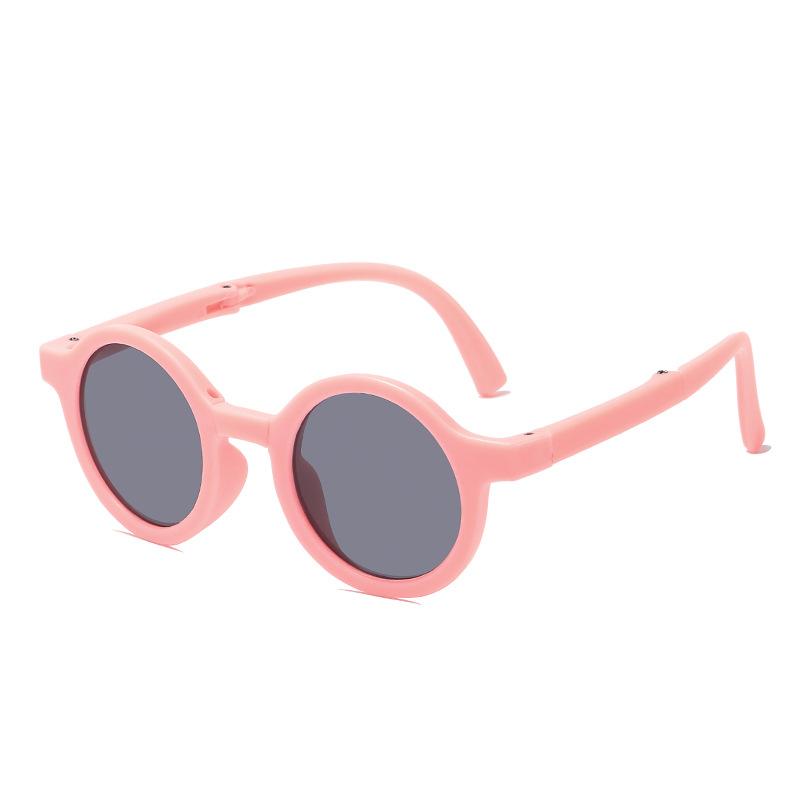 New Folding Children's Sunglasses Fashionable Round Sunglasses Boys and Girls Baby Cute Glasses Sunshade UV Protection
