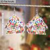 2D Плоские Акриловые Рождественские Серьги-Подвески в виде Пряничного Домика, Аниме, Ювелирные Украшения в виде Конфетного Домика, Рождественские Подарки для Женщин