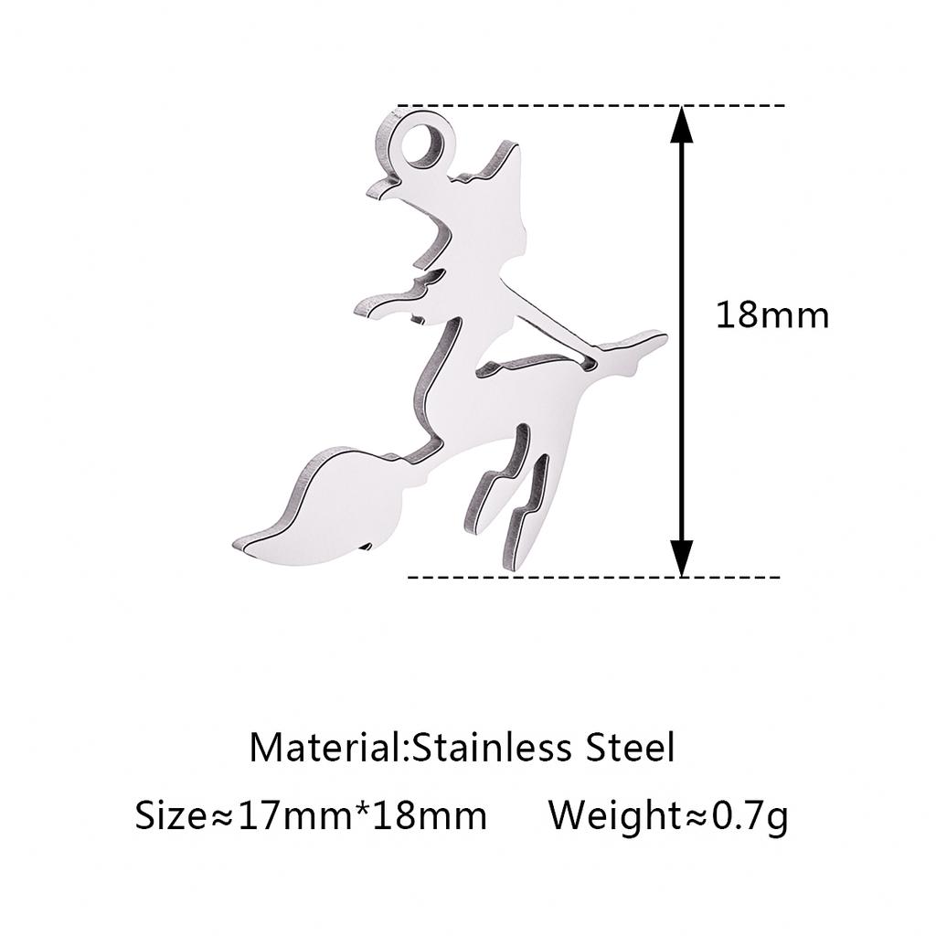 5Pcs/Lot Hollow Halloween Theme Charms Stainless Steel Skull/Pumpkin/Vampire Bat/Witch/Spider/Ghost Pendants For Jewelry Makings