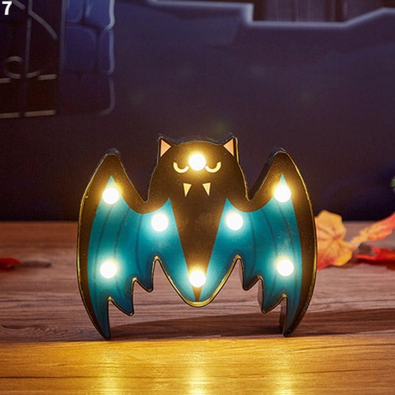 Ужас Хэллоуин Тыква Украшение Призрак Летучая Мышь Паук Светодиодный Ночник Праздничный Бар Домашняя Вечеринка Украшения Реквизит Украшения Хэллоуина