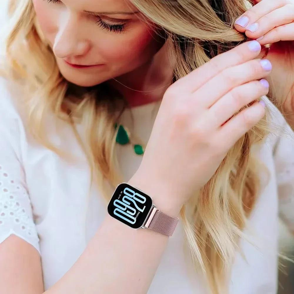 Миланский браслет для Xiaomi Redmi Watch 5 Active Металлический Браслет из Нержавеющей Стали ремешок Redmi Watch 5 Lite Магнитный Браслет