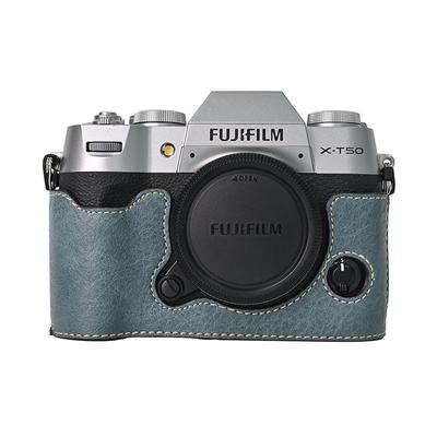 Получехол для камеры из ПУ кожи с рисунком личи для Fujifilm XT50 Fuji X-T50, с нижним отверстием для батареи, магнитной крышкой