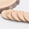 10pcs/20pcs Flat Round Coin Natural Wood 15mm 20mm 25mm 30mm 35mm 40mm 50mm Loose Pendants Beads for DIY Pendant Crafts Jewelry Making Accessories