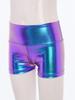 Girls Metallic Shiny High Waist Dance Shorts Bottoms Activewear Sports