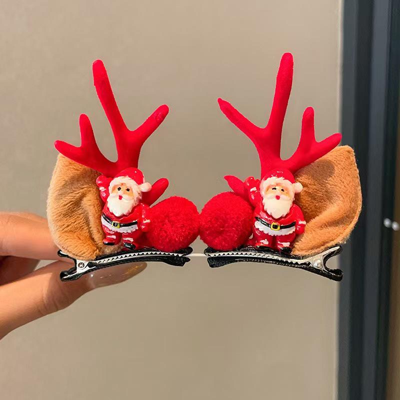 Children's Reindeer Antler Hair Clip - Cute Christmas Cartoon Hair Accessory