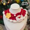 Christmas Cat Scarf Hand-knitted Cartoon Cat Necklace Adjustable Santa Claus Reindeer Puppy Collar Delicate Pet Accessories