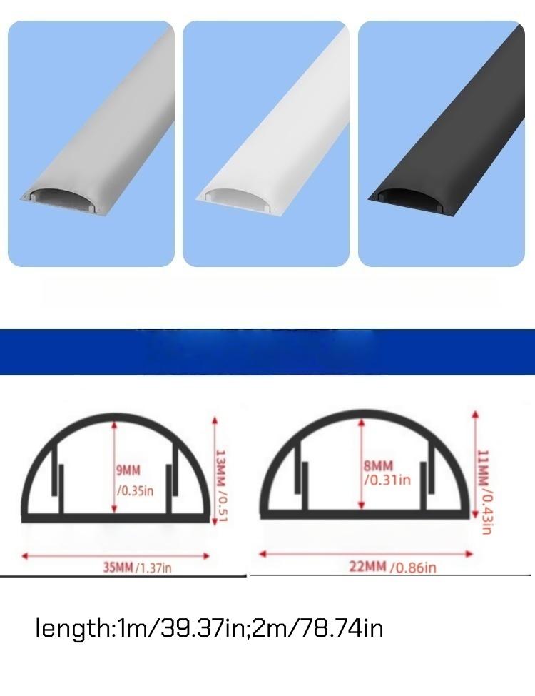 1pc 39.37in/78.74in Slot Floor Cord Cover Self-Adhesive Cord Protector Extension Wiring Duct Protector Electric Wire Slot Cable
