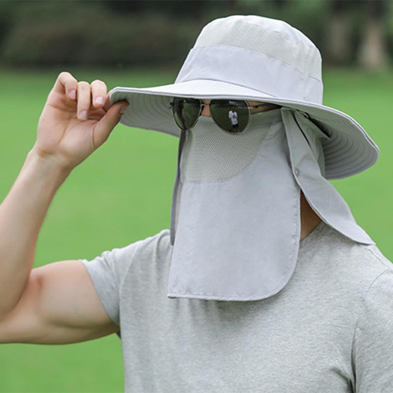 Солнцезащитная кепка с защитой от ультрафиолета, нейлоновая, дышащая, быстросохнущая, с широкими полями, с защитой от ультрафиолета UPF 50+, съемная рыболовная кепка