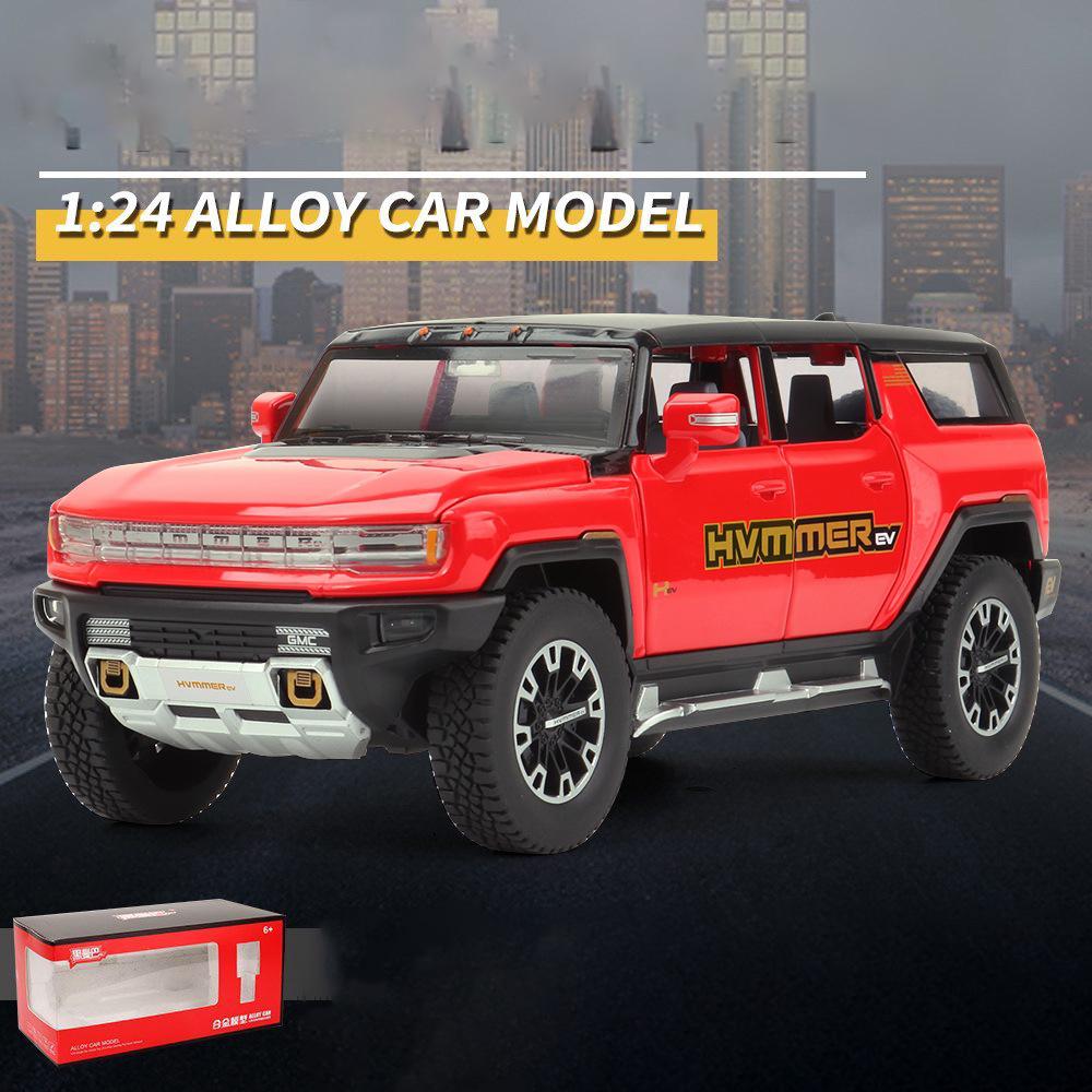 Масштаб 1/24 EV, грузовик, модель автомобиля из сплава, новая энергия, внедорожник, игрушки со звуком и светом, два стиля, подарки для детей