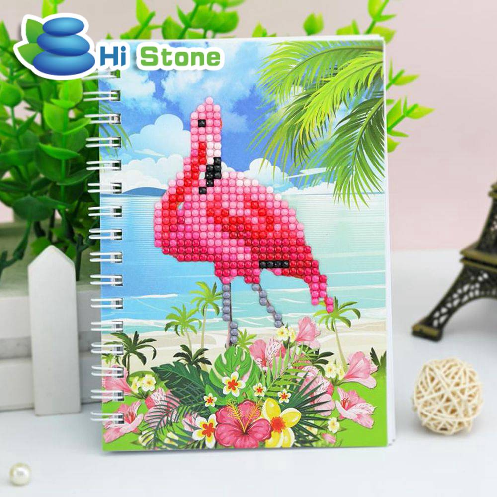 Customized School Notebooks Stationary A7 Notebooks Cute Cartoon Cover Spiral Notepads Diamond Painting