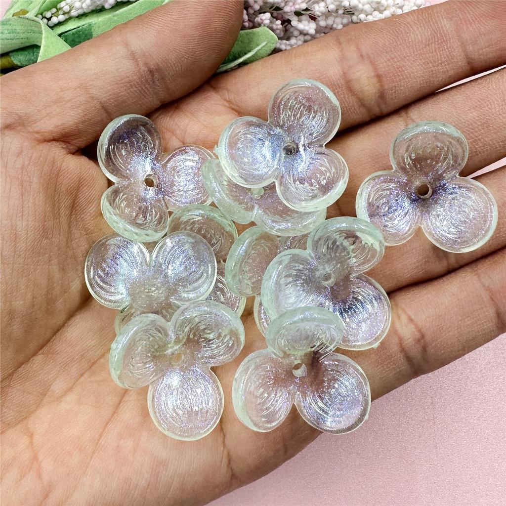Акриловые 10 шт. шпильки аксессуары для мобильных телефонов бусины 22,6 мм выдолбленные прямые отверстия трехлепестковые цветы бусины ручной работы