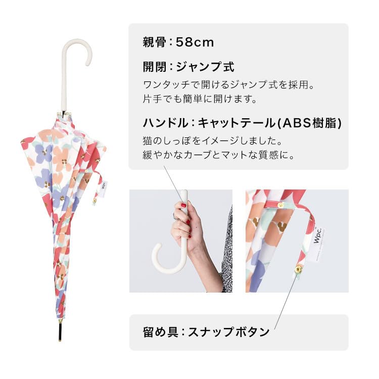 Плющ с длинными ребрами для поездок на работу как в солнечную, так и в дождливую погоду или цветочный WPC. Зонт, Розовый, Зонт, 58 см, Большой, Прыжок, Дни, Женский, Школьный,