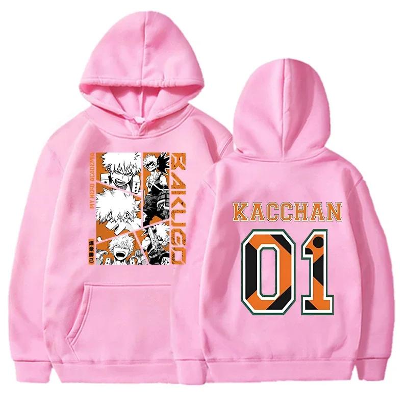 Anime Bakugou Katsuki printed hoodies for men and women, fashionable pullovers for autumn and winter, and women's sweatshirts