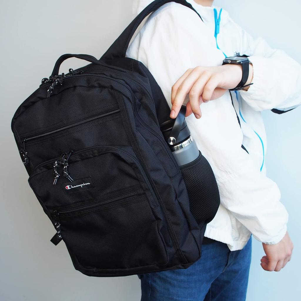 Рюкзак формата A4 14 дюймов для ПК 2 школьный школьный черный x В43 x Ш33 x Г25 см [Champion] хранение, хранение, отделения, рюкзак, сумка, Нет. 11681, Канзас,