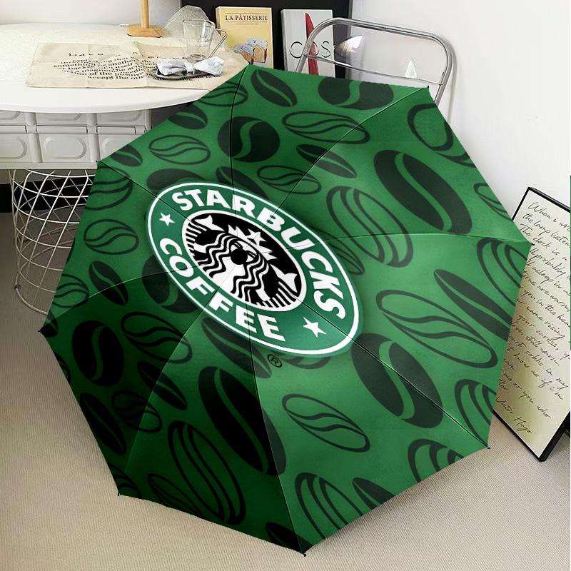 1PC Coffee Umbrella Folding Umbrella, Automatic Umbrella 8-Frame for Travel, Casual Lightweight Birthday Christmas gift