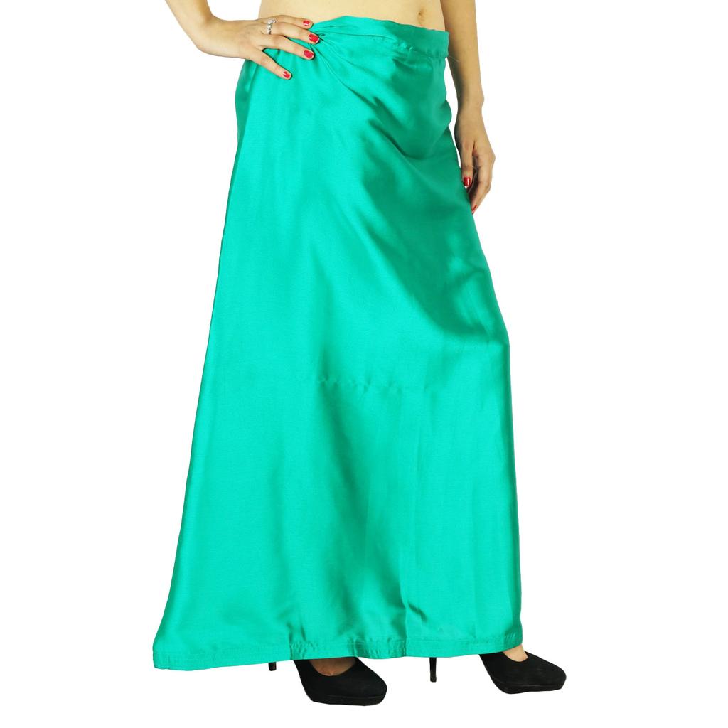 Атласная шелковая нижняя юбка, индийская болливудская юбка, подкладка для сари, готовая