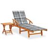 VidaXL Garden Lounge Chair with Table and Cushion Acacia Wood