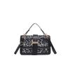 2025 Spring New Retro Personality Temperament Leopard Print Portable Small Square Bag Women's Fashion Shoulder Messenger Commuter Women's Bag