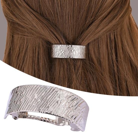 Metal Ponytail Hair Clip Geometric Semi-circle Anti-slip Strong Silver Color Curved Golden Shiny Alloy Hold Women Hair