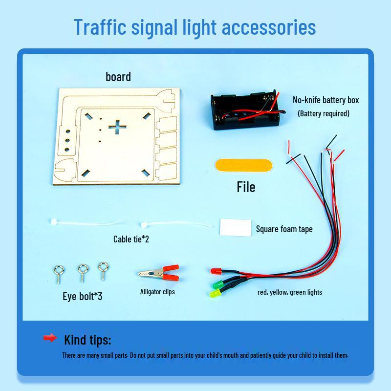 Набор для сборки модели светофора своими руками: Схема с красным и зеленым светодиодом для научных экспериментов