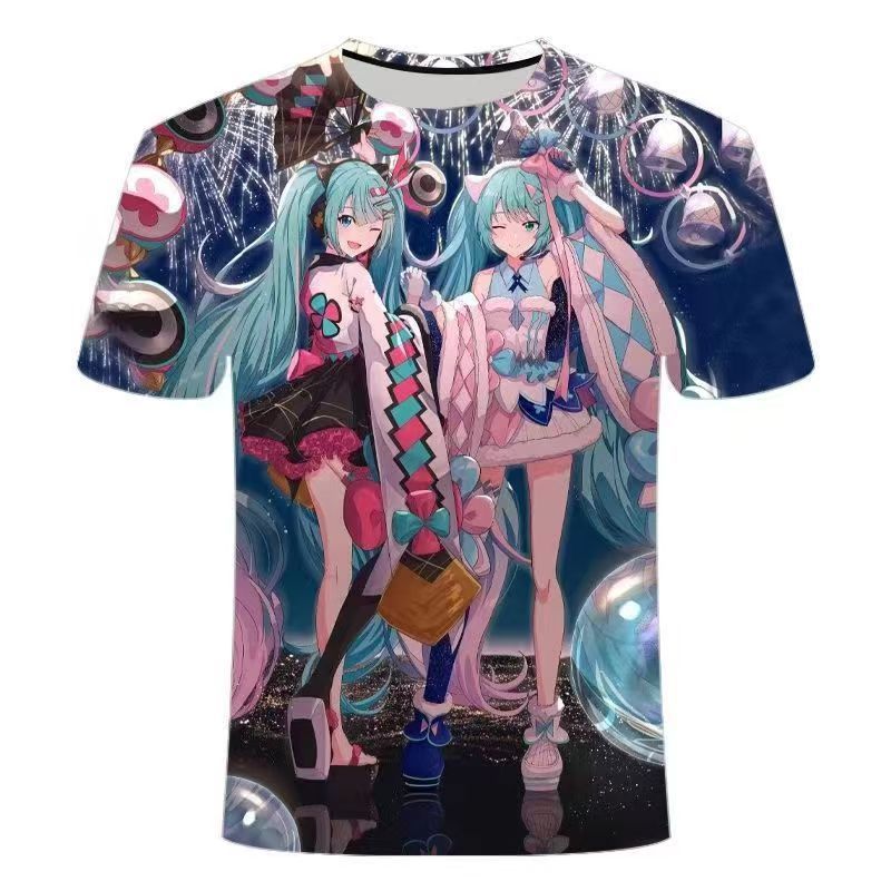 Summer 2025 T-shirt Anime Chuyin Series Future Short Sleeve Top 3D Printing Round Neck Children's Fashion for children