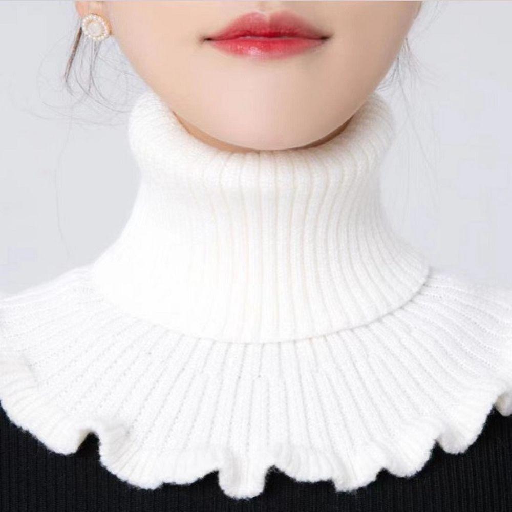 Decoration Accessories Ruffle Female Wool Scarf Korean Style Scarves Knitted Bib Fake Collar