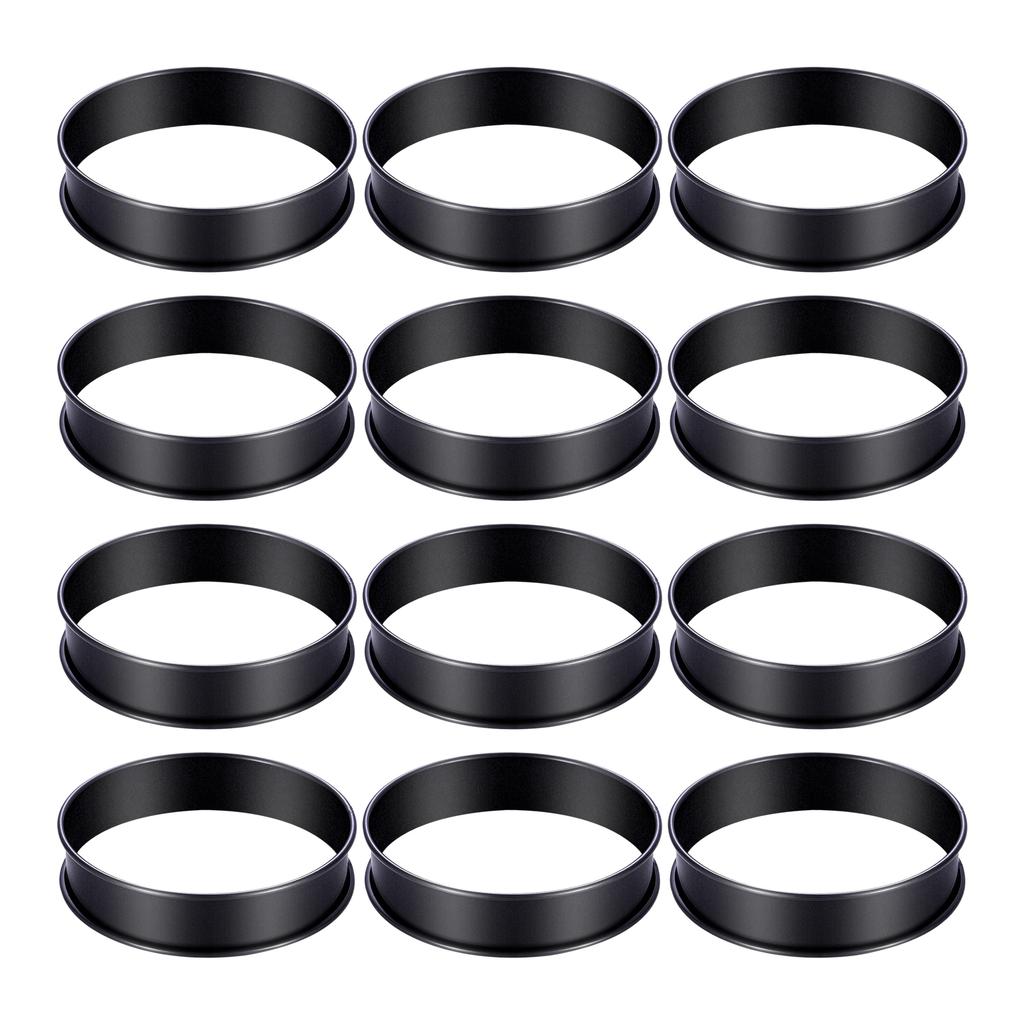 Набор из 12 форм для тартов с антипригарным покрытием, формы для крампетов из нержавеющей стали, формы для английских маффинов, многоцелевые формы для выпечки