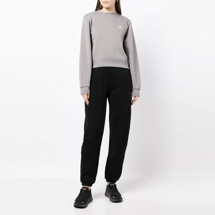 adidas Свитшот с логотипом X Stella McCartney, круглый вырез, повседневный, для женщин, серый HR2528