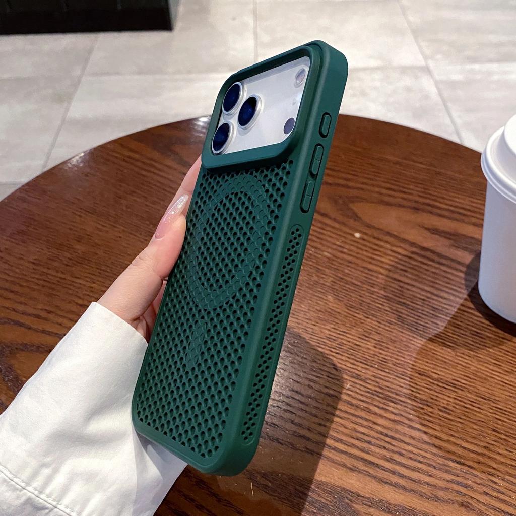 Полый сетчатый охлаждающий чехол Magsafe для телефона iPhone 17 Air 16 15 14 13 12 11 Plus Pro Max, дышащий магнитный чехол-соты