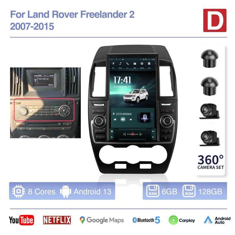 13.8inch For Land Rover Freelander 2 2007-2015 Android13 Auto Carplay 4G Car Multimedia Video Player GPS Navigation 360 camera